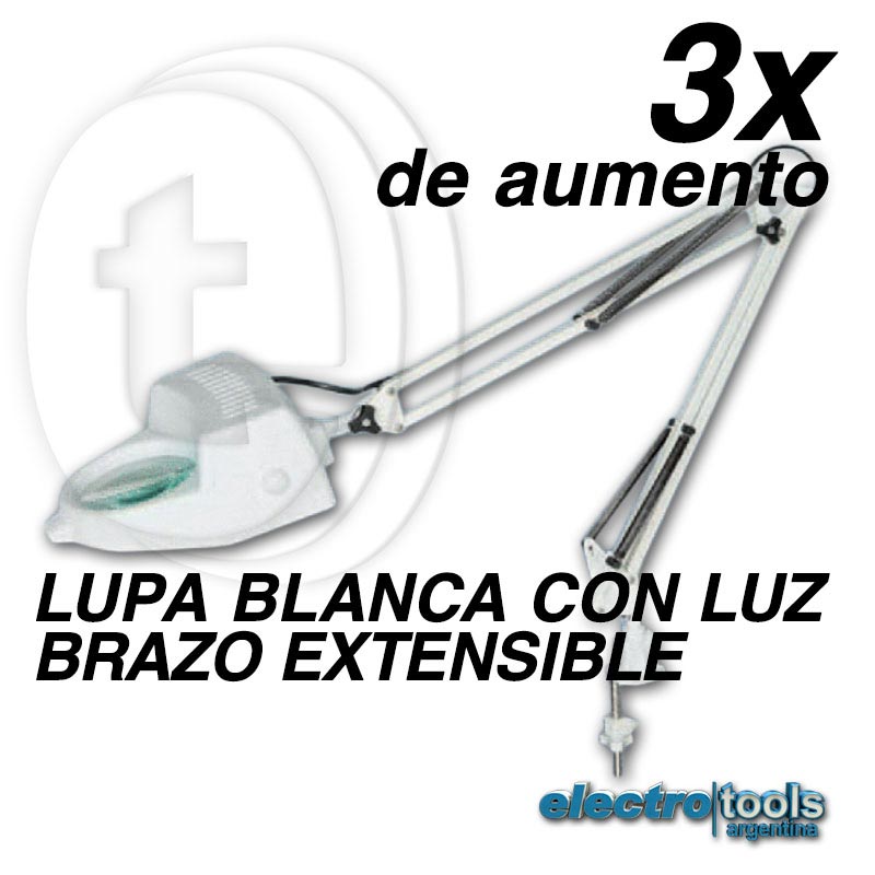 Lupa Con Lámpara Luz Led Blanca 12x Aumento Diam. Ø127mm Con Tapa – Electro  Tools Argentina